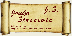 Janko Stričević vizit kartica
